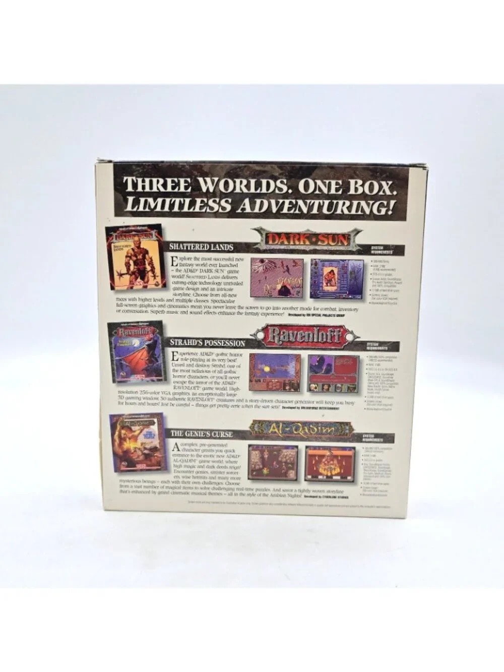Three Worlds Of Advanced Dungeons And Dragons 2nd Edition Big Box PC Video Game